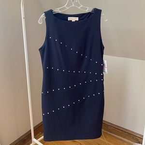 NWT Michael Kors Navy Sleeveless Dress with Studs